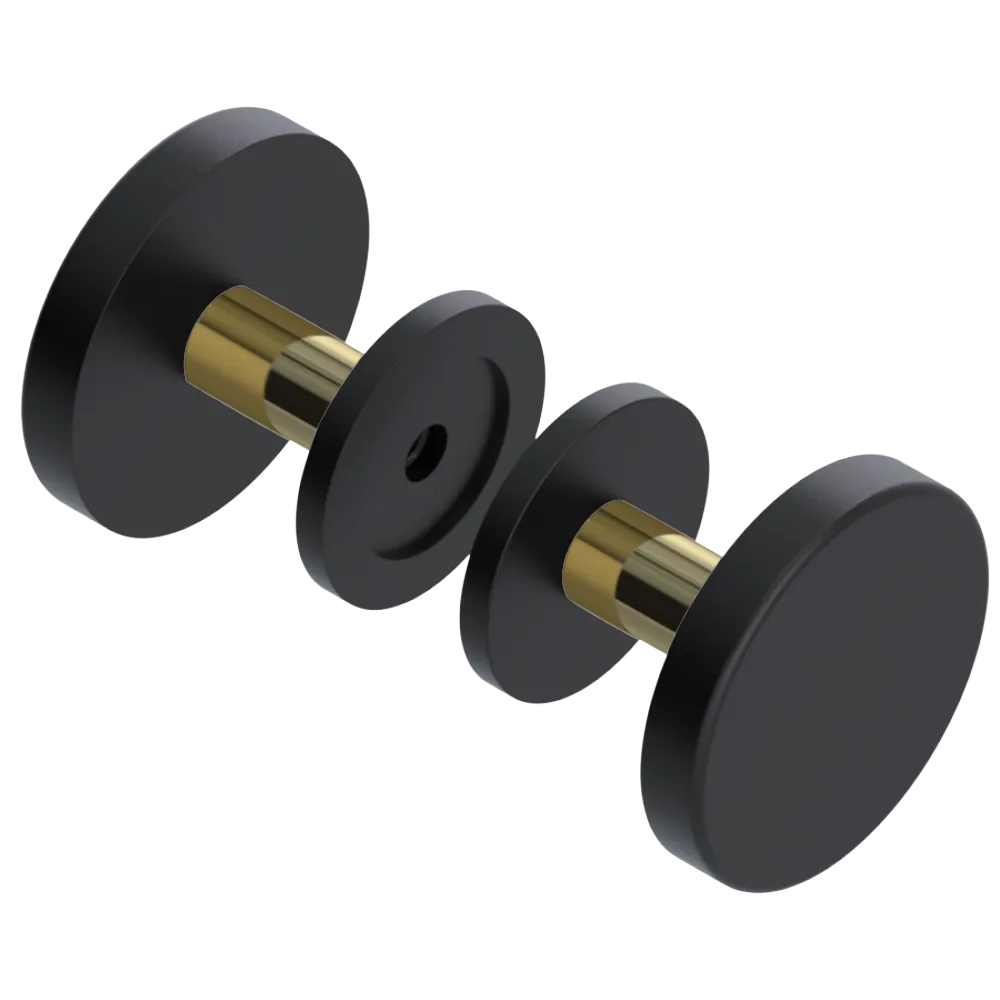 Rubinet Shower Door Knob (set) Matt Black
