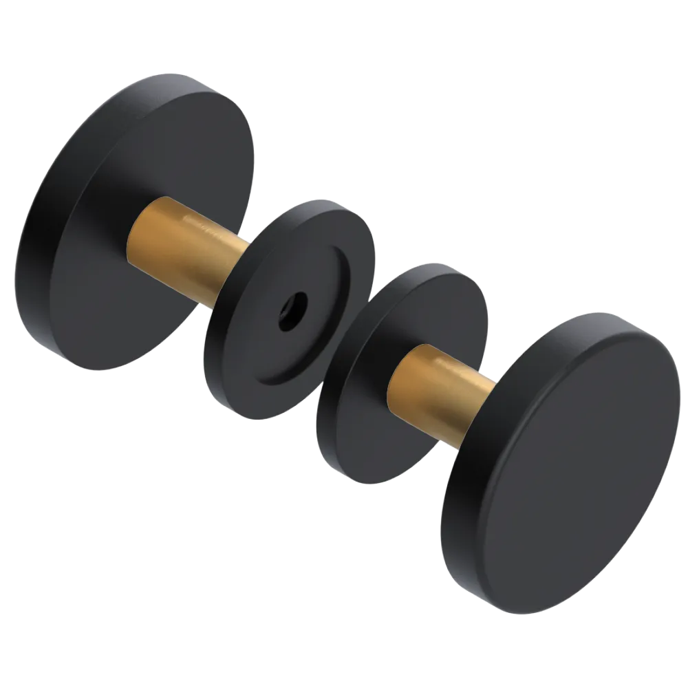 Rubinet Shower Door Knob (set) Matt Black
