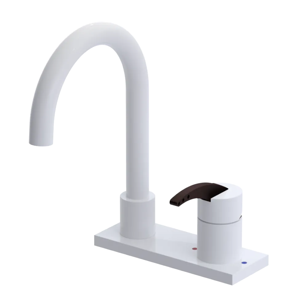 Rubinet 4" Centre Single Control Lav. Set. (less drain) White