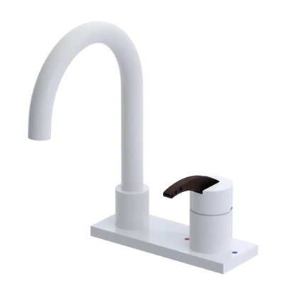 Rubinet 4" Centre Single Control Lav. Set. (less drain) White