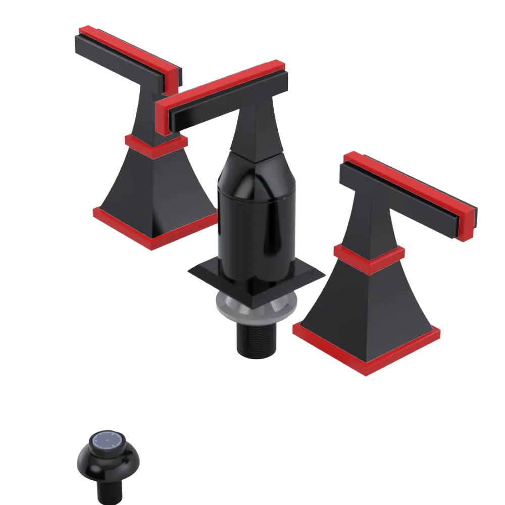Rubinet Bidet Fitting with Spray, Diverter, and Vacum Breaker (Less Drain) Black
