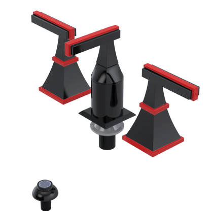 Rubinet Bidet Fitting with Spray, Diverter, and Vacum Breaker (Less Drain) Black