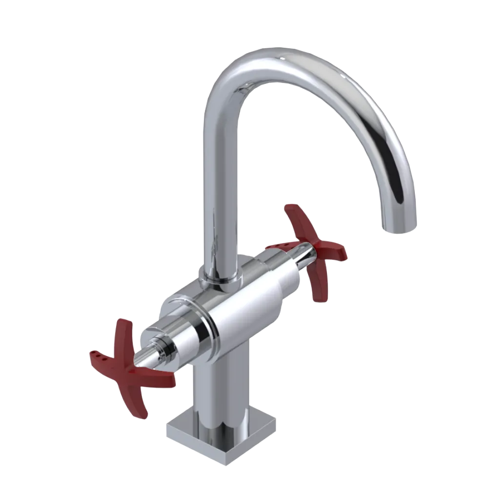 Rubinet Single Hole Dual Handle Lav. Set. (less drain) Chrome