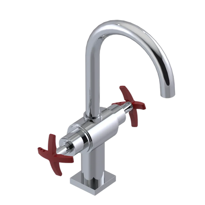 Rubinet Single Hole Dual Handle Lav. Set. (less drain) Chrome
