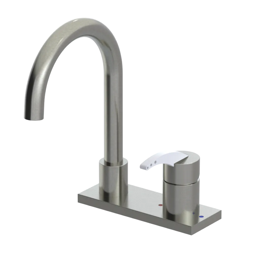 Rubinet 4" Centre Single Control Lav. Set. (less drain) Satin Nickel