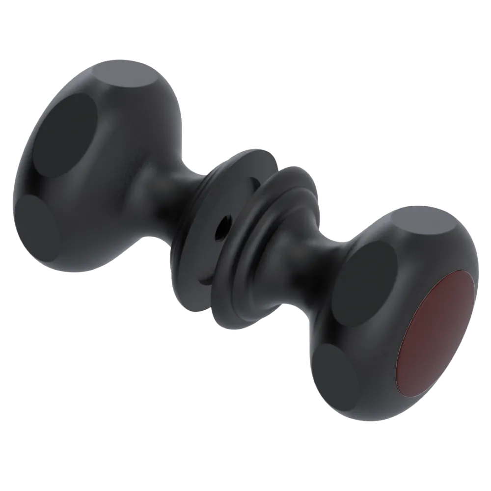 Rubinet Shower Door Knob (set) Matt Black