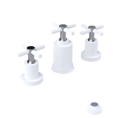 Rubinet Bidet Fitting with Spray, Diverter, and Vacuum Breaker (less drain) Matt White