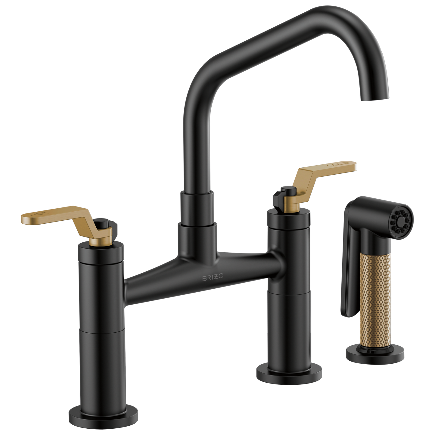 Brizo Bridge Faucet With Angled Spout And Industrial Handle