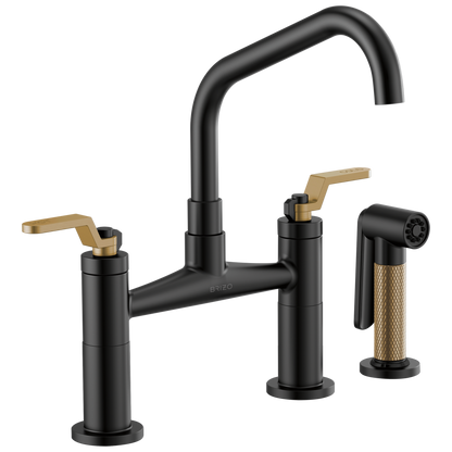 Brizo Bridge Faucet With Angled Spout And Industrial Handle