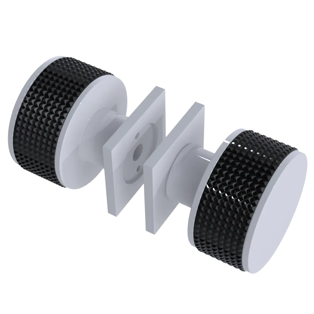 Rubinet Shower Door Knob (set) White