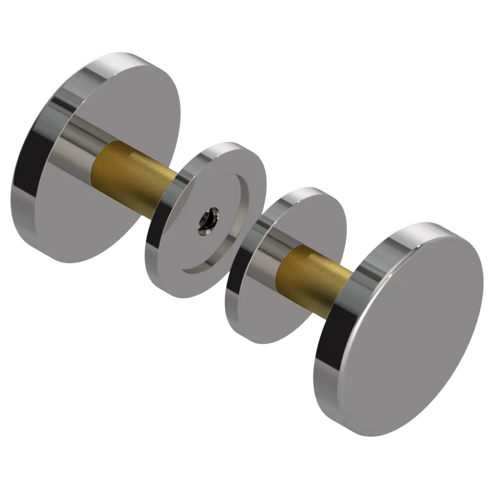 Rubinet Shower Door Knob (set) Polished Nickel