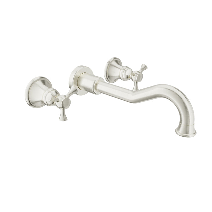 Baril Two handles wall-mounted lavatory faucet, drain not included