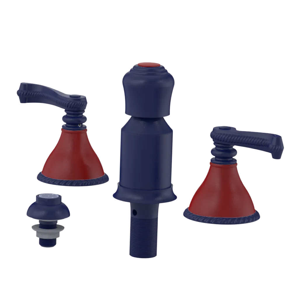 Rubinet Bidet Fitting with Spray, Diverter, and Vacum Breaker (Less Drain) Midnight Blue
