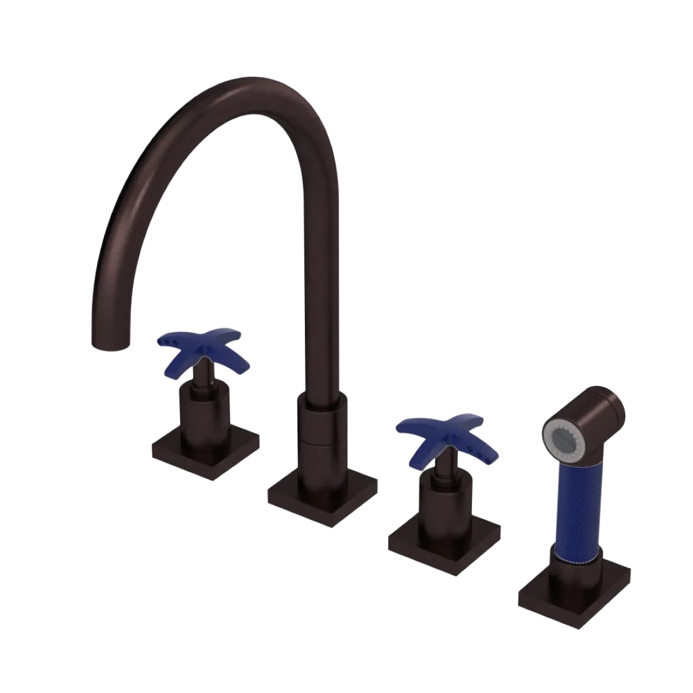 Rubinet Widespread Kitchen Set with Hand Spray Oil Rubbed Bronze