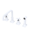 Rubinet Widespread Kitchen Set with Genesis Spout with Hand Spray White