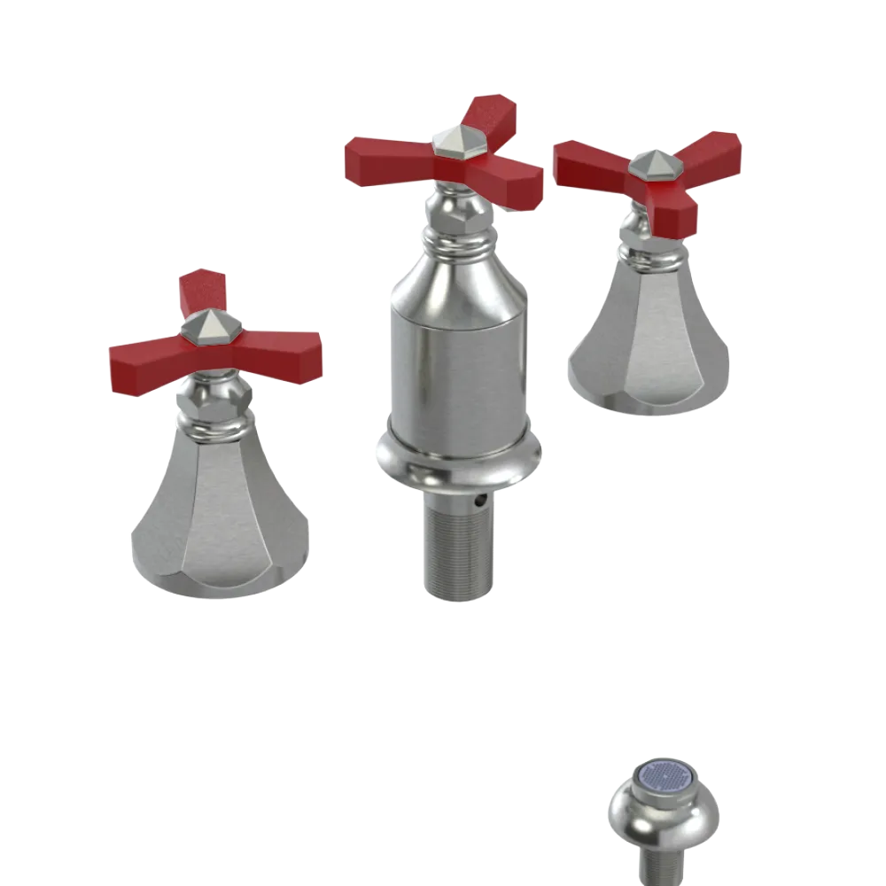 Rubinet Bidet Fitting with Spray, Diverter, and Vacum Breaker (Less Drain) Satin Nickel