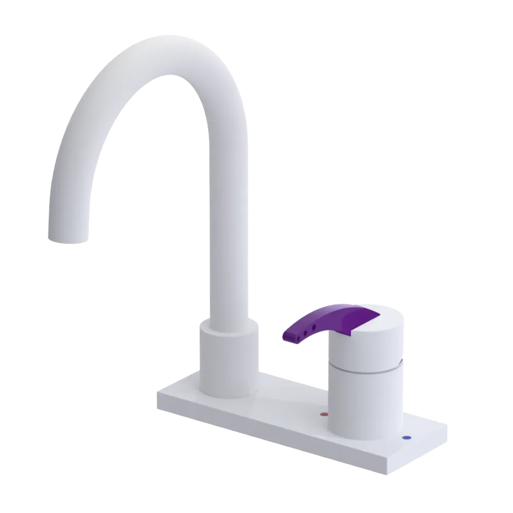 Rubinet 4" Centre Single Control Lav. Set. (less drain) Matt White