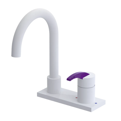 Rubinet 4" Centre Single Control Lav. Set. (less drain) Matt White