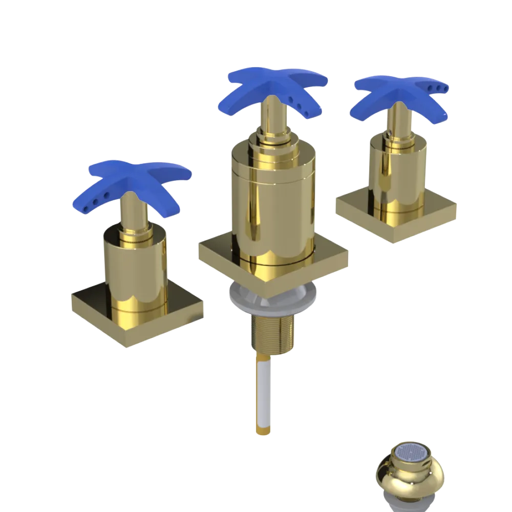 Rubinet Bidet Fitting with Spray, Diverter, and Vacuum Breaker (less drain) Gold