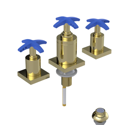 Rubinet Bidet Fitting with Spray, Diverter, and Vacuum Breaker (less drain) Gold