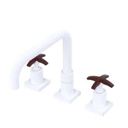 Rubinet Widespread Kitchen Set with Genesis Spout Matt White
