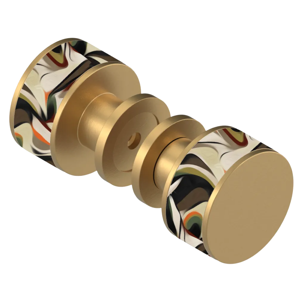 Rubinet Shower Door Knob (set) Satin Gold