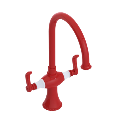 Rubinet Two Handle Single Hole Kitchen Set Red