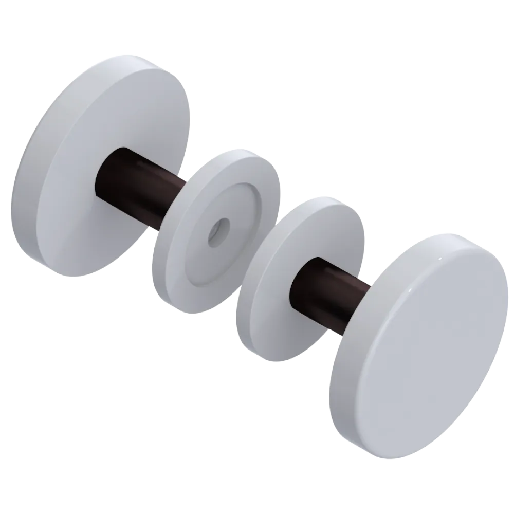 Rubinet Shower Door Knob (set) White