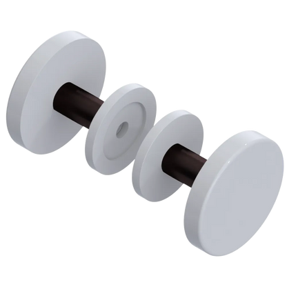 Rubinet Shower Door Knob (set) White
