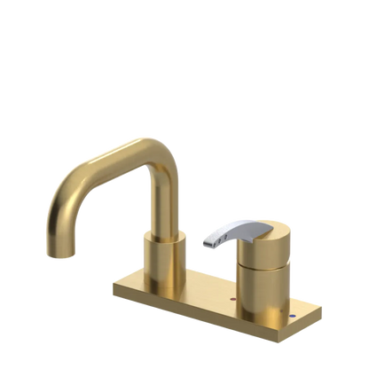 Rubinet 4" Centre Single Control Lav. Set. with Genesis spout (less drain) Satin Brass