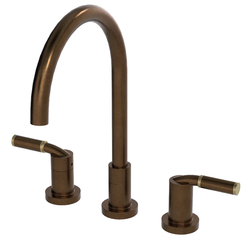 Rubinet Widespread Kitchen Set Tuscan Brass
