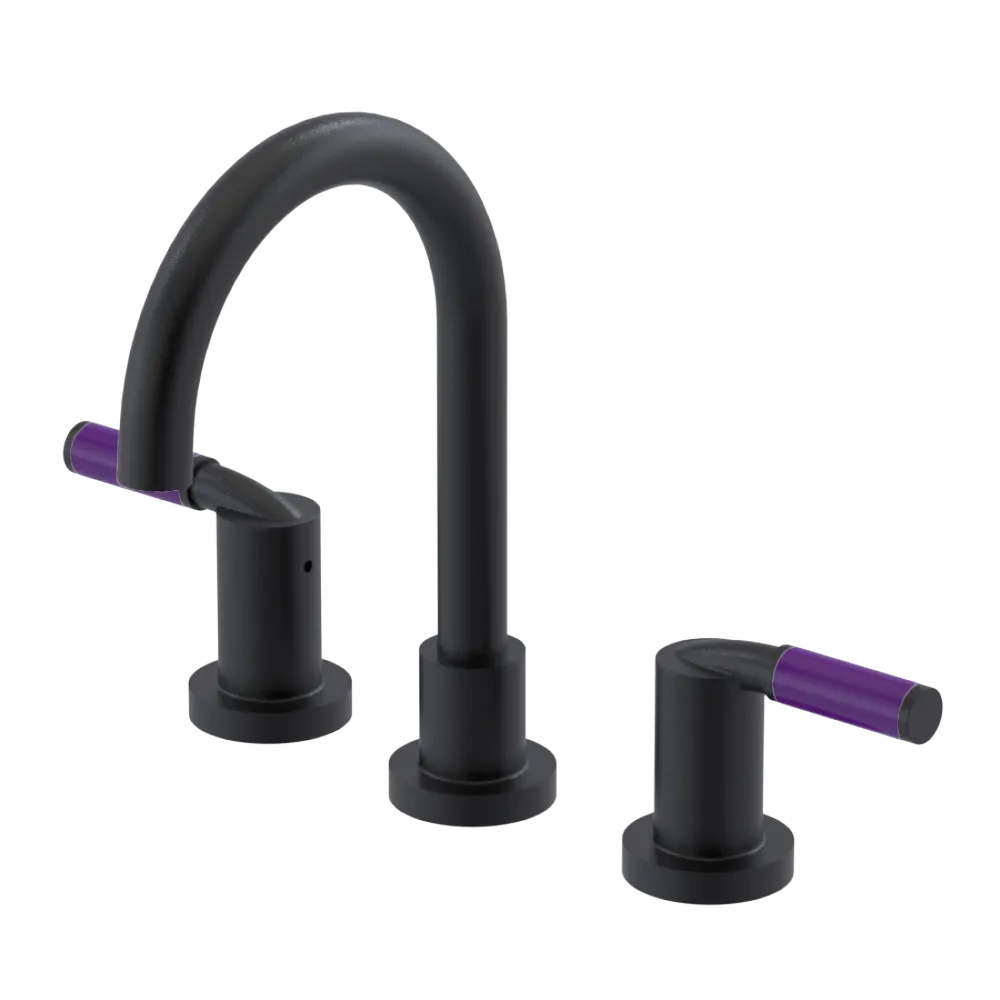 Rubinet Widespread Lav set (less drain) Matt Black