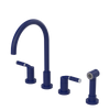 Rubinet Widespread Kitchen Set with Hand Spray Midnight Blue