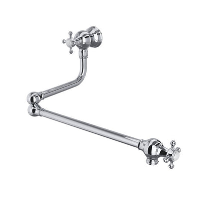 Perrin & Rowe Wall Mount Swing Arm Pot Filler - With Cross Handle.4798X-APC