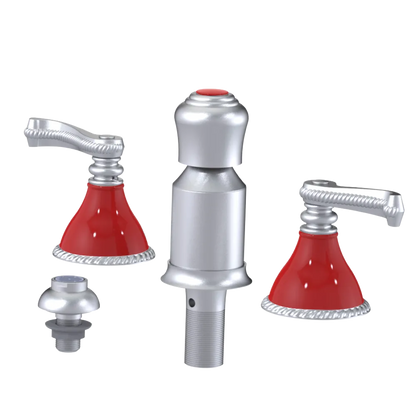Rubinet Bidet Fitting with Spray, Diverter, and Vacum Breaker (Less Drain) Satin Chrome