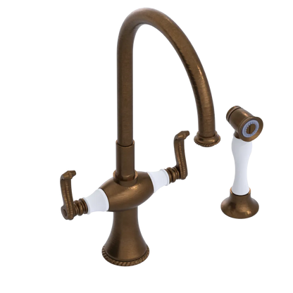 Rubinet Two Handle Single Hole Kitchen Set with Hand Spray Oil Rubbed Bronze