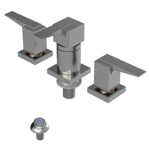 Rubinet Bidet Fitting with Spray, Diverter, and Vacuum Breaker (less drain) Satin Nickel