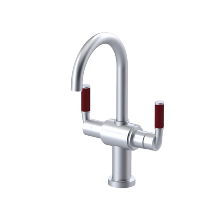 Rubinet Single Hole Dual Handle Lav. Set. (less drain) Satin Chrome