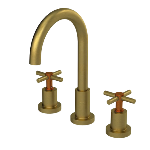 Rubinet Widespread Kitchen Set with LaSalle Spout Antique Brass Matt