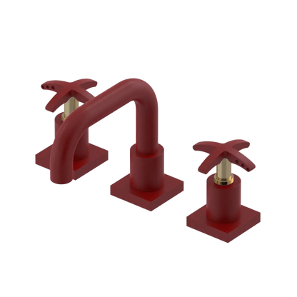 Rubinet Widespread Lav. Set. with Genesis spout (less drain) Maroon