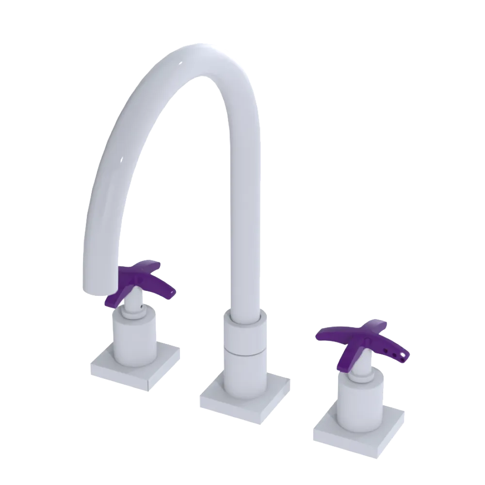 Rubinet Widespread Kitchen Set White