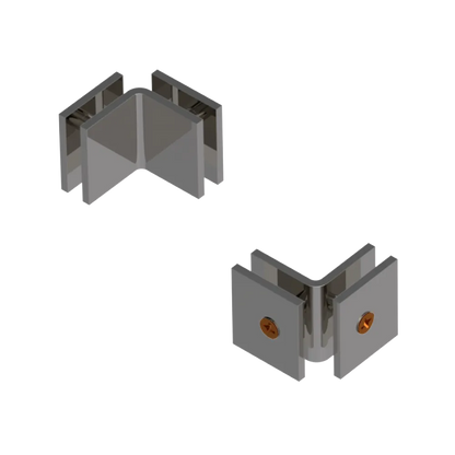 Rubinet 90 Glass to Glass Open Face Polished Nickel