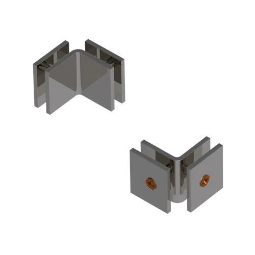 Rubinet 90 Glass to Glass Open Face Polished Nickel