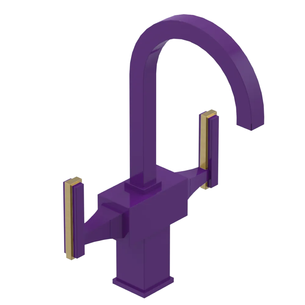 Rubinet Single Hole Dual Handle Lav. Set. (less drain) Purple Haze