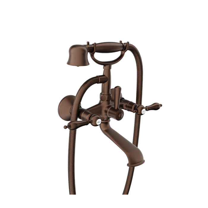 Baril Wall-mounted tub faucet with hand shower