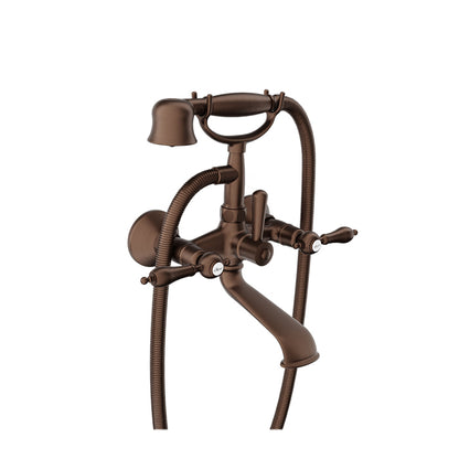 Baril Wall-mounted tub faucet with hand shower