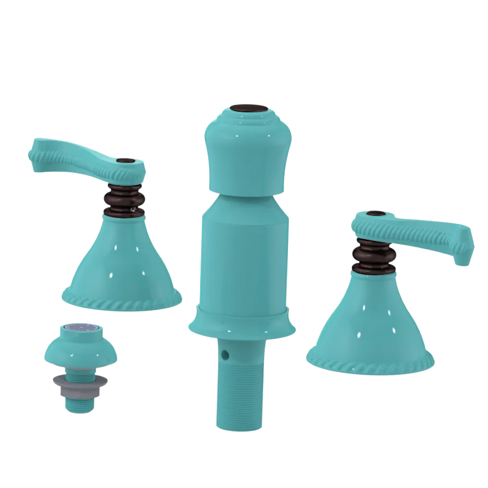 Rubinet Bidet Fitting with Spray, Diverter, and Vacum Breaker (Less Drain) Aqua