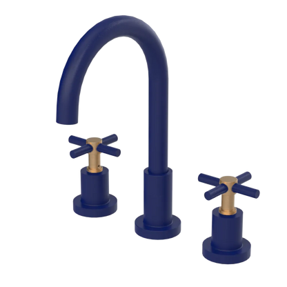 Rubinet Widespread Kitchen Set with LaSalle Spout Midnight Blue