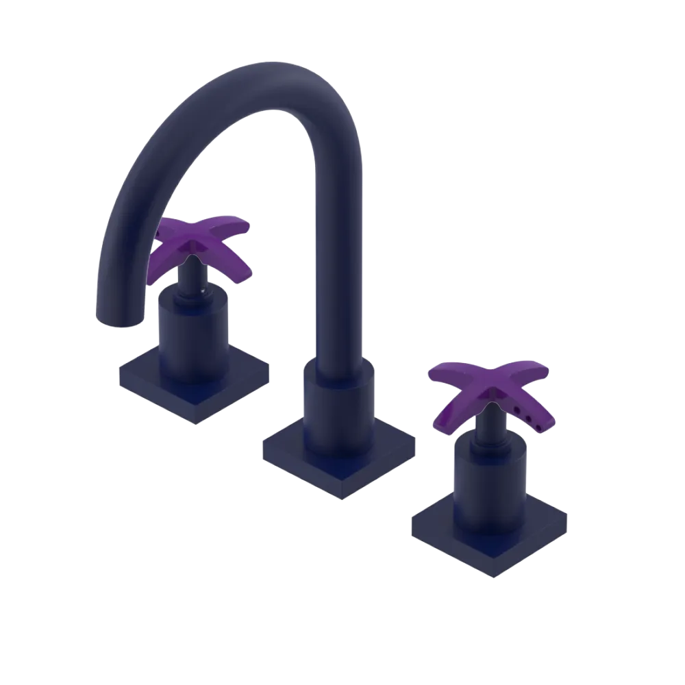 Rubinet Widespread Lav. Set. (less drain) Midnight Blue