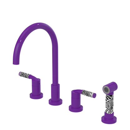 Rubinet Widespread Kitchen Set with Hand Spray Purple Haze